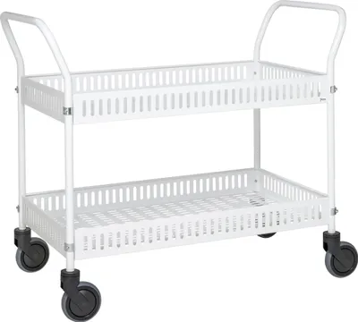 Produktbild von Kongamek Tischwagen mit Rand 1130x550x940mm Ladefläche in weiss ohne Bremse