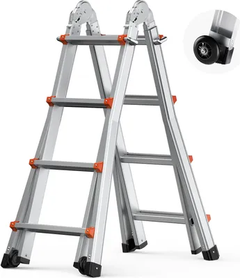 Produktbild von Teleskopleiter A-Rahmen Stehleiter Klappleiter Ausziehleiter 4m 150kg
