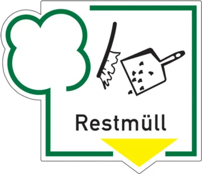 Produktbild von Dreifke® Abfallkennzeichen, Restmüll, Folie | Folie selbstklebend | 250x216 m...