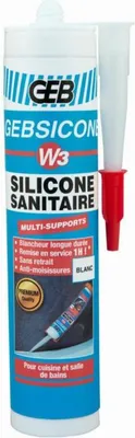 Immagine prodotto di GEBSICONE W3 sigillante siliconico al 100% - Cartuccia da 280 ml, bianco - 890750