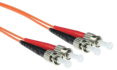 Immagine prodotto di ACT 0,5 metri LSZH Cavo patch in fibra multimodale 50/125 OM2 duplex con connettori ST