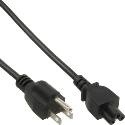Produktbild von InLine Netzkabel für Notebook, 3pol Kupplung, schwarz, 2m, 2 m