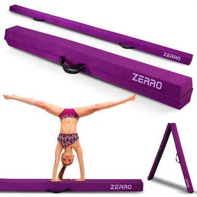 Produktbild von CCLIFE Schwebebalken 240 cm Turnbalken Balancebalken faltbar für Kinder Lila