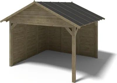 Image de Pergola de jardin 4.04x4.04m avec panneaux - traité - ALT125 - ALTANKA