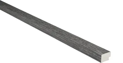 Produktbild von HEXIM Lamellenwand HDPS Polystyrol - Lamellen Wandverkleidung Akustikpaneele Wandpaneele Holz Imitat - (1 Abschlussleiste - dunkelgraue Holzstruktur) Küche Bad