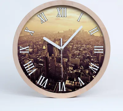 Produktbild von Holzuhr 30fi cm wanduhr - weiße Spitzen - Manhattan New York