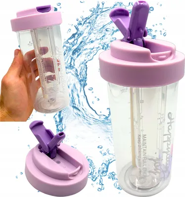 Immagine prodotto di Borraccia con cannuccia, resistente, con filtro graduato, 600 ml