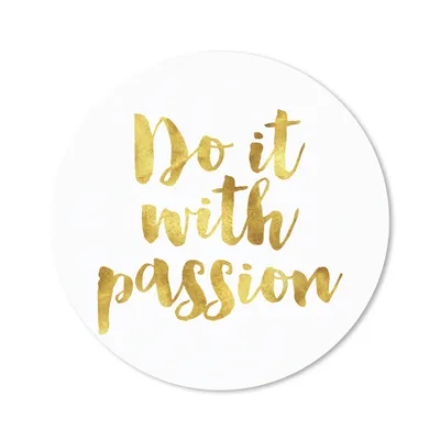 Produktbild von MuchoWow® Mauspad Mousepad Zitate - 'Tu es mit Leidenschaft' - Gold - Sprichwörter 40x40 cm - Mousepads - Maus Mat - Pad - Mausunterlage - Schreibtisch Accessoires