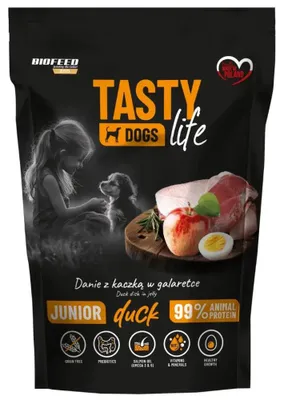 Zdjęcie produktu dla BIOFEED Tasty Dogs Life Junior Kaczka - mokra karma dla psa - 150g