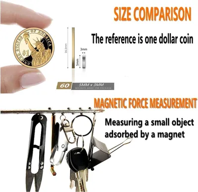 Produktbild von 60 Stück Mini Magnete Rund, Kleine Magnete Stark 5x3mm, Neodym Magnet, Kühlschrank Magnete zum Basteln,Magneten Starker