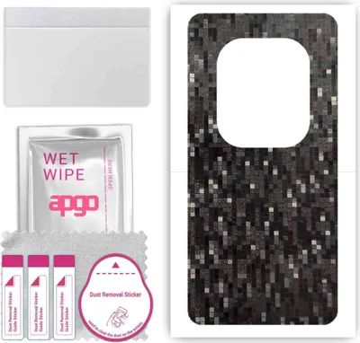 Produktbild von apgo Rückseite Schutzfolie, Skin, kompatibel mit Tecno Phantom X2 pro, Hinten Displayschutzfolie aus Vinylfolie, kratzfest, einfache Montage - Carbon Black Pixel
