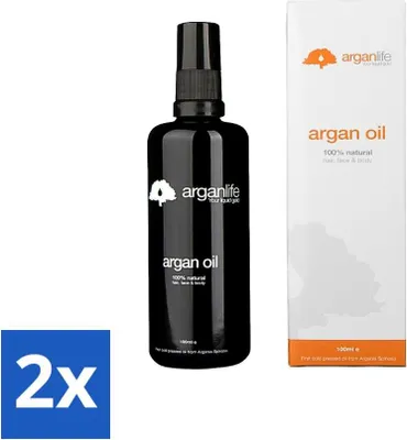 Image de Arganlife - Huile d'argan - Après-shampooing sans rinçage - Hydrate et nourrit - 100 ml - Pack avantage - 2 pièces