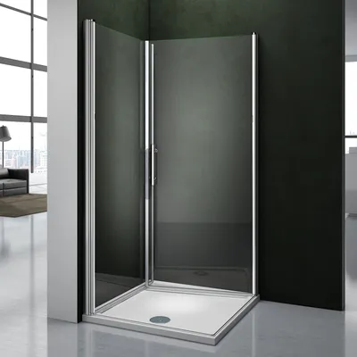 Produktbild von 100x90x187cm Drehtür Schwingtür NANO+ESG Glas Eckeinstieg Duschabtrennung Duschkabine