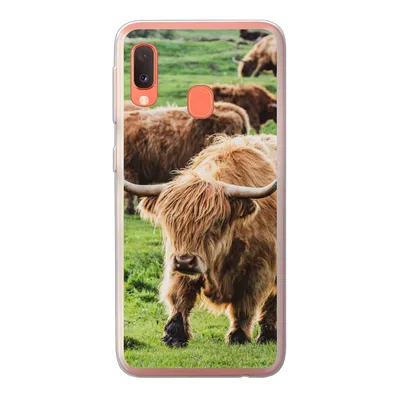 Produktbild von MuchoWow® Handyhülle Schutzhülle Hülle für Samsung Galaxy A20e Schottische Highlander - Tiere - Gras Silikon Softcase Handy Hülle - Abdeckung