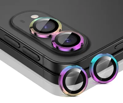 Produktbild von Kamera Linsenschutz Glas Set für Apple iPhone Duo Schutzglas Camera Linse Schutz Panzerfolie 9H Regenbogenfarben