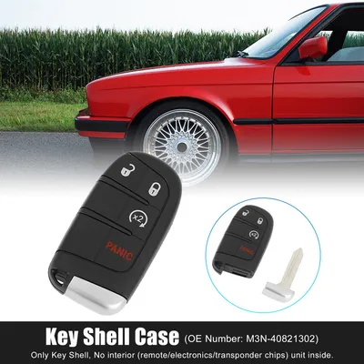 Image de Coque de clé pour Dodge Renegade Plip Télécommande 4 Boutons avec Lame M3N-40821302 Boîte Rechange