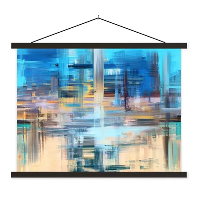 Produktbild von MuchoWow® Textilposter Ölfarbe - Abstrakt - Malerei 150x113 cm mit schwarzem Rahmen - Wohnzimmer
