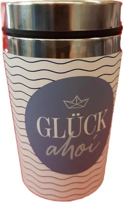 Produktbild von Thermobecher m. Deckel "Glück Ahoi"