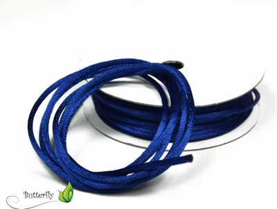 Produktbild von 10m Rolle Flechtkordel Satin 2mm, Farbe:blau / königsblau 352