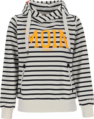 Produktbild von Salzhaut Damen Hoodie Sünn mit Moin-Print - Modischer Kapuzenpullover mit Kapuze mit Kordelband
