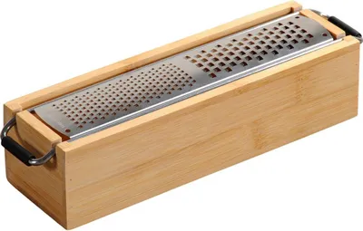 Image de KESPER râpe avec récipient, 25 x 6,2 x 5,6 cm, bambou/acier KESPER 58060