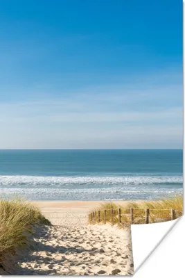 Produktbild von MuchoWow® Poster Strand - Meer - Düne - Sand - Sommer 80x120 cm - Papierdruck