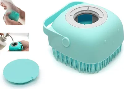 Produktbild von Silikon Körperbürste Badebürste 2 In 1 Bad Duschschwamm Weiche Duschbürste,Körperschrubber mit Duschgelspender für Babys,Herren Frauen