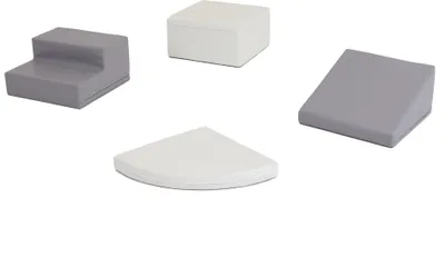Produktbild von IGLU 4 XL Bausteine aus XXL Softbausteine Schaumstoff zum kreativen spielen für Kinder - Motorik Grau/Weiß