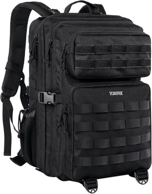 Image de Sac à dos militaire pour hommes, noir, 50 litres, grande capacité