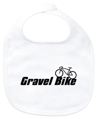 Produktbild von Huuraa Baby Lätzchen Gravel Bike Fahrrad White Klettverschluss  Baumwolle Latz Geschenkidee