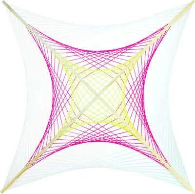 Produktbild von PSYWORK Schwarzlicht 2D StringArt Fadendeko "Neon Space", 90cm