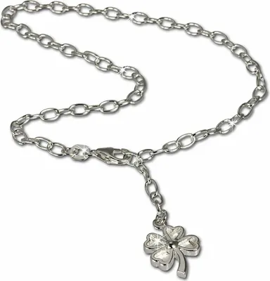 Produktbild von SilberDream Damen-Fußkette 25cm 925er Echt Silber allergenfrei Kleeblatt SDF009