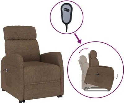 Produktbild von vidaXL Aufstehsessel Braun Stoff