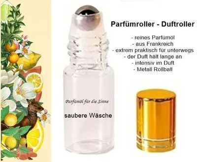 Produktbild von GKA Parfüm Duftroller Parfümroller saubere Wäsche Roll-On für unterwegs Parfümöl aus Frankreich sehr intensiv