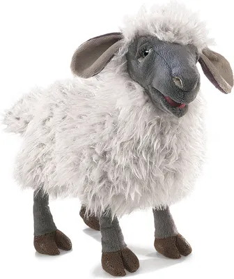 Produktbild von Folkmanis Handpuppe blökendes Schaf 38 cm