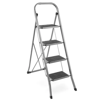 Produktbild von VonHaus 4-Stufige Trittleiter aus Stahl, Belastbar bis 150kg, Klappbar, Rutschfest
