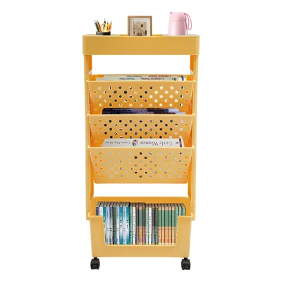 Obrázek produktu pro 5úrovňový úložný regál 37,5*15*78 cm s kolečky (oranžový)