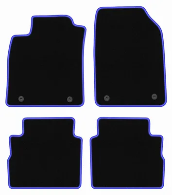 Produktbild von Fußmatten Automatten Velours Schwarz/Blau für Opel Vectra C 2003-2008 Set 4-tlg