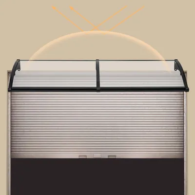 Imagen del producto de Luifel - Cubierta - Protector de puerta - Alero para ventana - Cubierta para balcón - Aleación de aluminio - Resistente a la intemperie, 200x60 cm