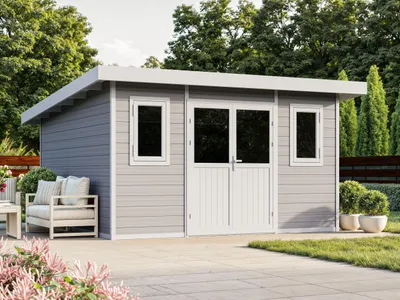 Produktbild von WPC Gartenhaus Modell Nexo White 15,0 m²