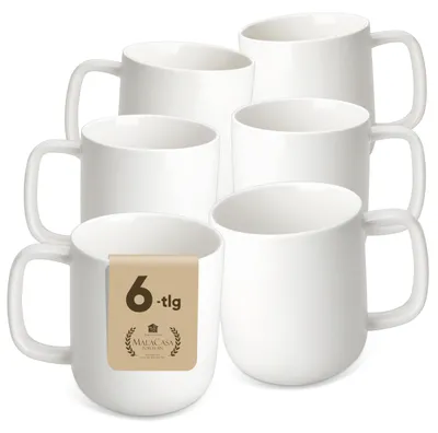 Kaffeetassen 6er Set, Porzellan, 300 ml, weiß, spülmaschinenfest