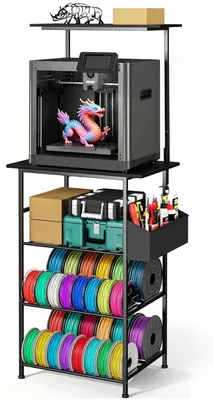 Zdjęcie produktu dla 5-poziomowy stół do drukarki 3D - Z miejscem do przechowywania i boczną kieszenią