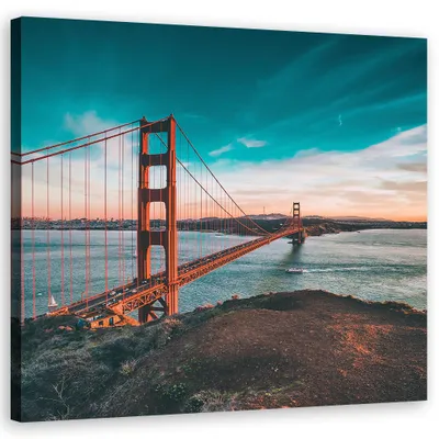 Produktbild von Leinwandbild städte & architektur - orange 30x30 cm Feeby orange wandbild bereit zum aufhängen