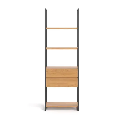 Zdjęcie produktu dla Regał Moon z litego drewna 80 cm, dąb, skandynawski