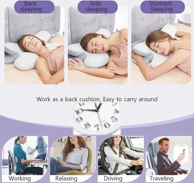 Produktbild von Memory-Kissen zur Nackenstütze, verstellbares Nackenkissen für bequemes Schlafen, ergonomisches Konturkissen aus Memory-Schaum, orthopädisches Bettkissen für Seiten-, Rücken- und Bauchschlaf