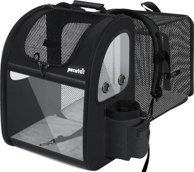 Produktbild von Faltbare erweiterbare Haustier-Rucksack für Katzen und kleine Hunde - Belüftetes Design - Innensicherheitsgurt