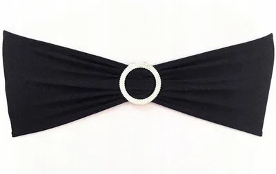Produktbild von Bankettbänder, elastische Schleifen für Stühle, Schwarz
