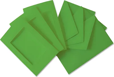 Produktbild von Passepartout rechteckig 3 Karten+Kuvert Hellgrün