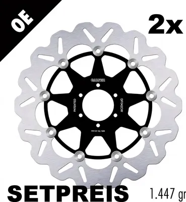 Immagine prodotto di Set di dischi freno Galfer 2x DF042CW WAVE® flottante anteriore 310x5mm per Honda RVF R 750 ccm anno 1994 - 1997