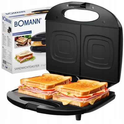Produktbild von Sandwichmaker quadratisch für 2 Toasts Bomann St 6074 Cb 820 W Thermostat